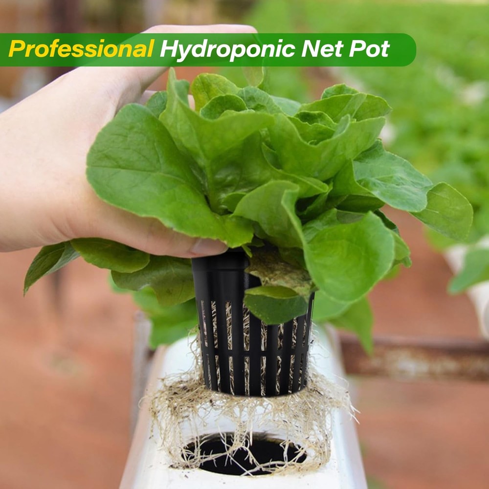 2 Inch Net Pots for Hydroponics, 100 Pack Mesh Net Cups Hydroponic Baskets Pl...