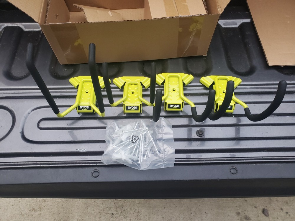 Ryobi Link 4 Piece Set, Drill Wall Mount Tool Storage System, Heavy Duty