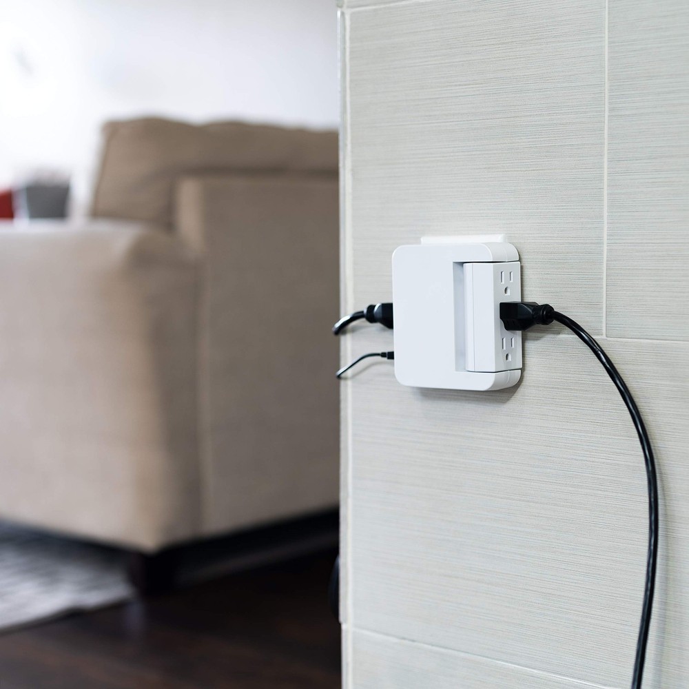 GE Pro Side-Access Swivel Surge Protector, 2 Pack, 5-Outlet Extender with 2 USB