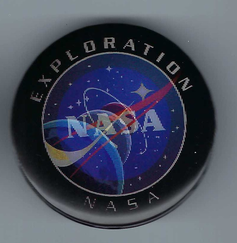 NASA Exploration space flight stars flasher pin button