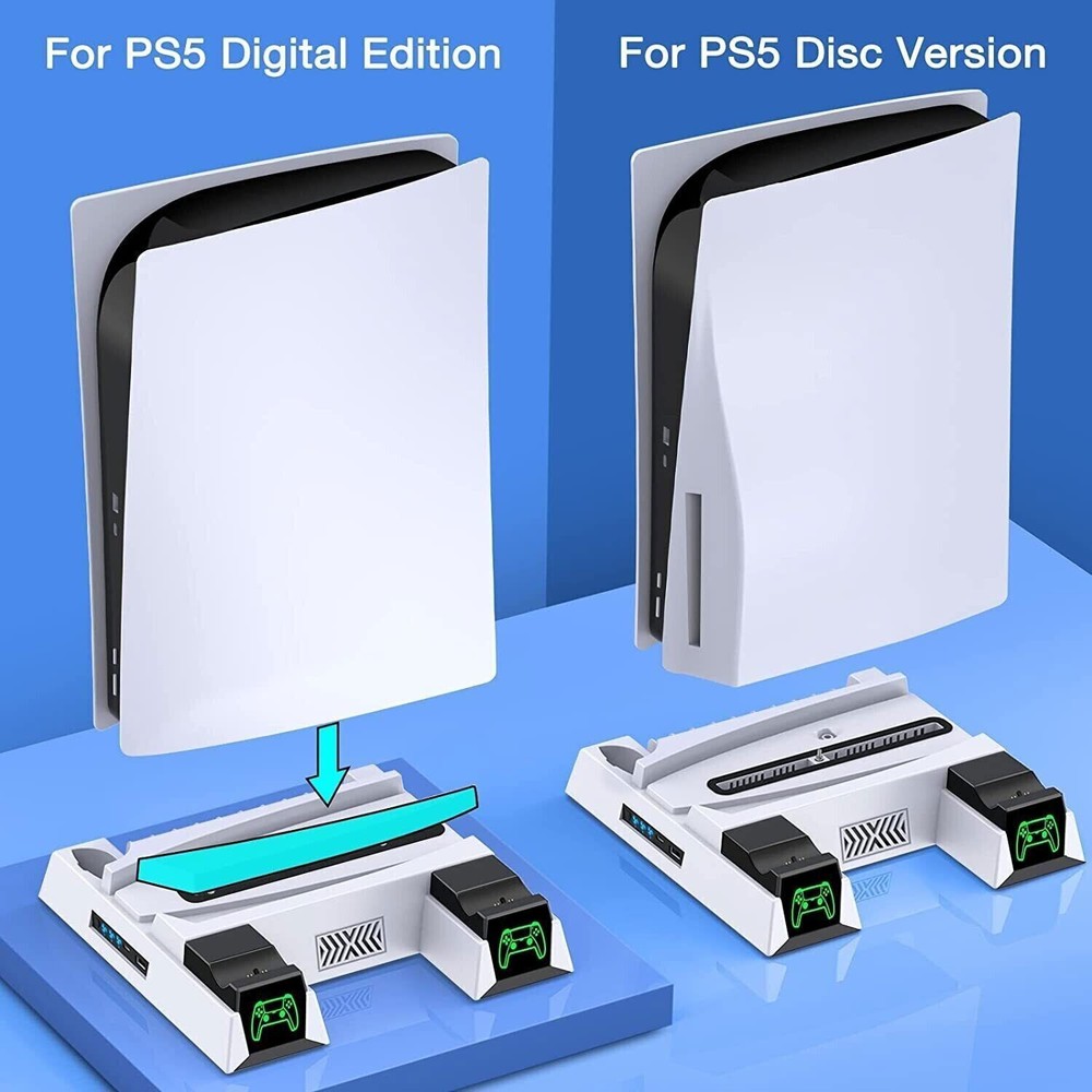 Efficient PS5 Cooling Fan Playstation 5 Dualsense Controller Charging Station