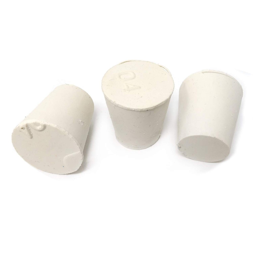 10PCS 4 Tapered White Solid Rubber Stopper, Rubber Plug, 26x19x28mm, Lab