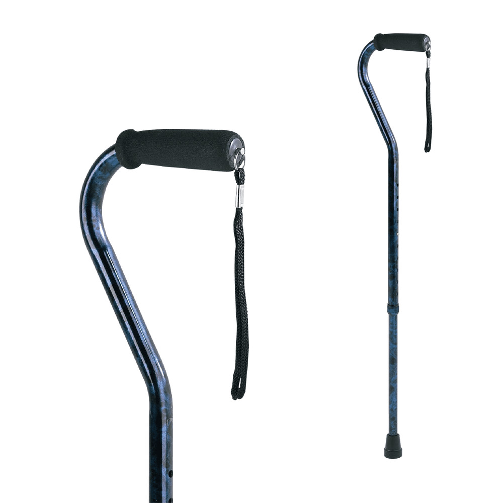 Adjustable Designer Walking Cane with Offset Handle for All Occasions, Blue,