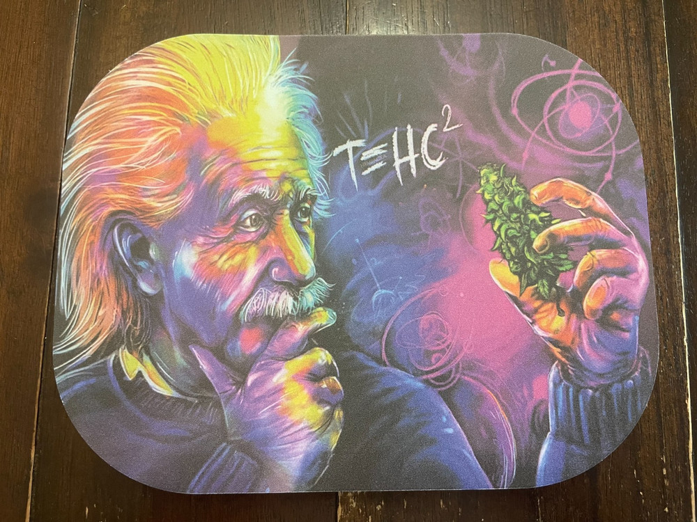 Premium Rolling Tray Ash Tray Magnet Lid Einstein Math 7inx5.5in