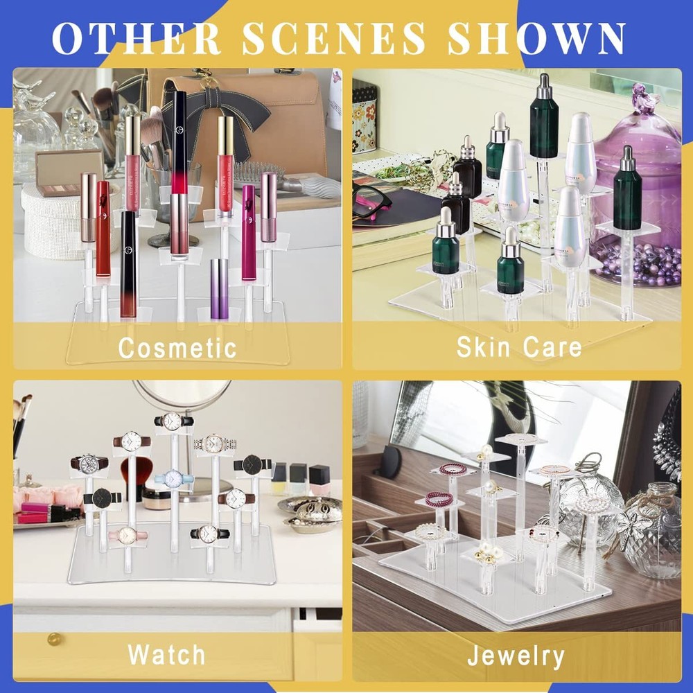 10-Tier Clear Acrylic Display Stand Riser for Collections Figures Cupcakes