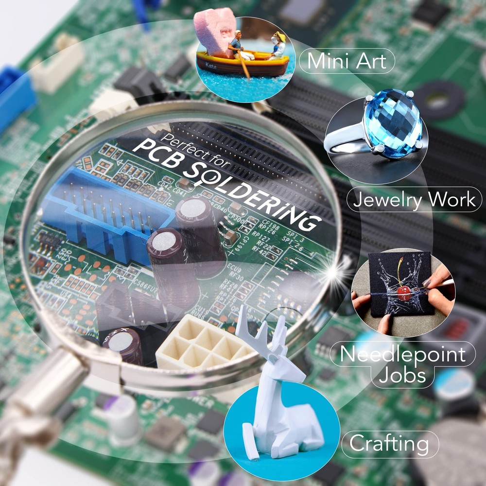 Ram-Pro Helping Hands Magnifier 4X Magnification - Without LED Light, Silver