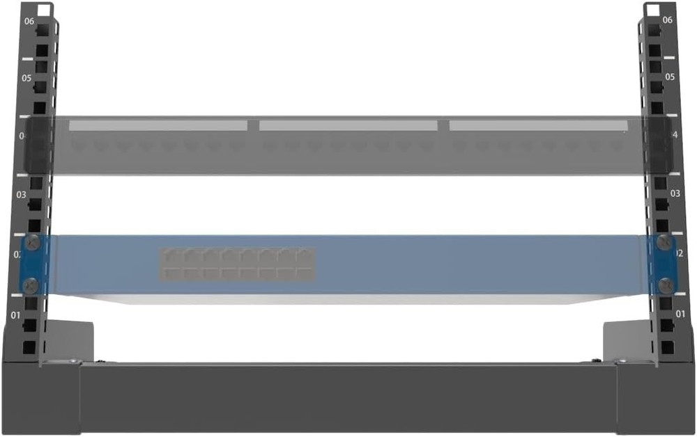 6U Desktop Network Rack 19 inches Small Open Frame Rack 2 Post Free-Standing ...