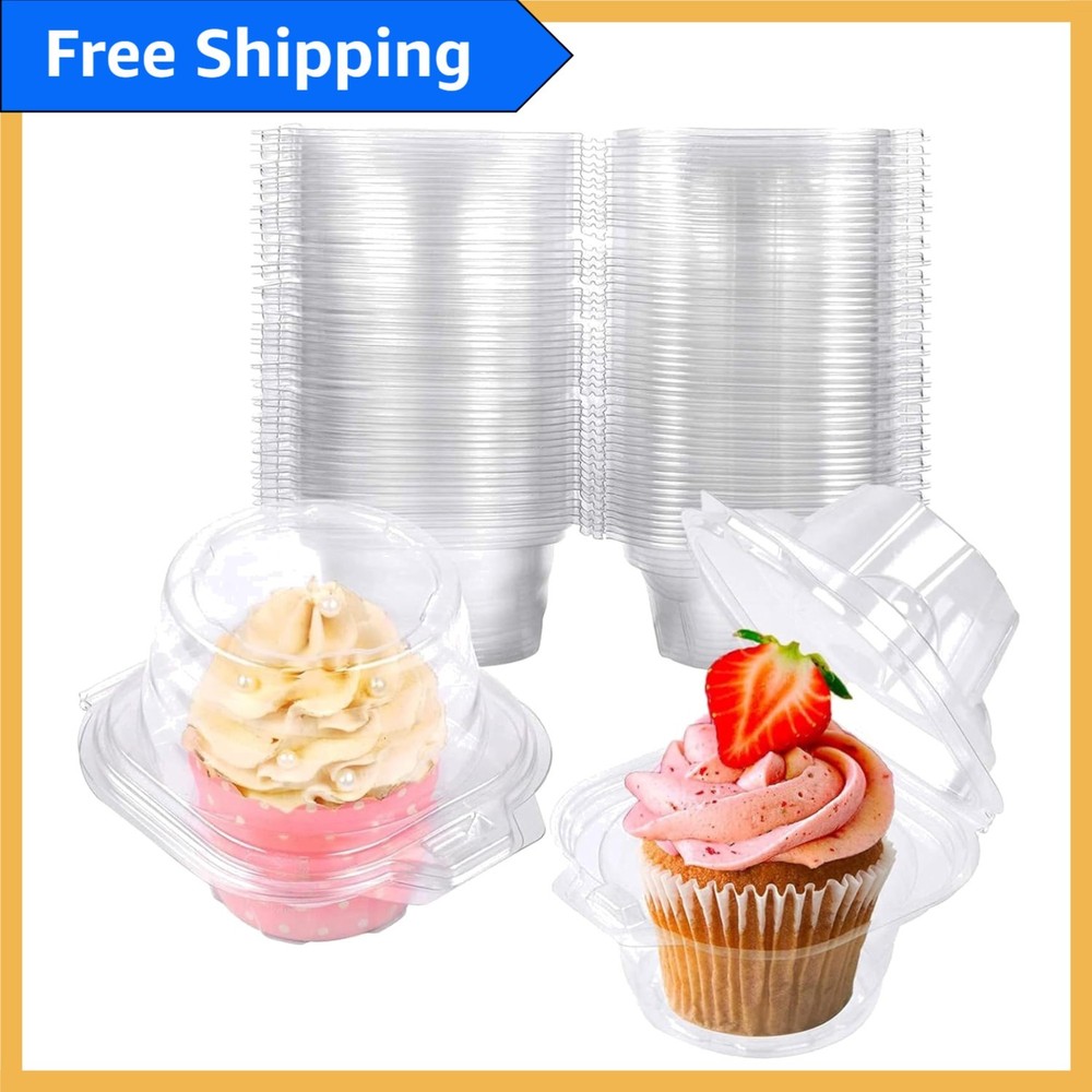 25 Count Clear Cupcake Containers - Perfect for Transporting Desserts Safely