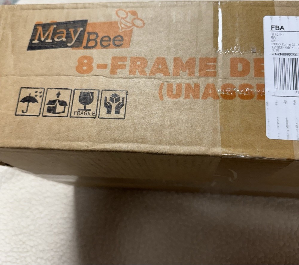 MayBee 8-Frame Beehive Box Langstroth Deep Brood Box Dipped in 100% Beeswax MIB