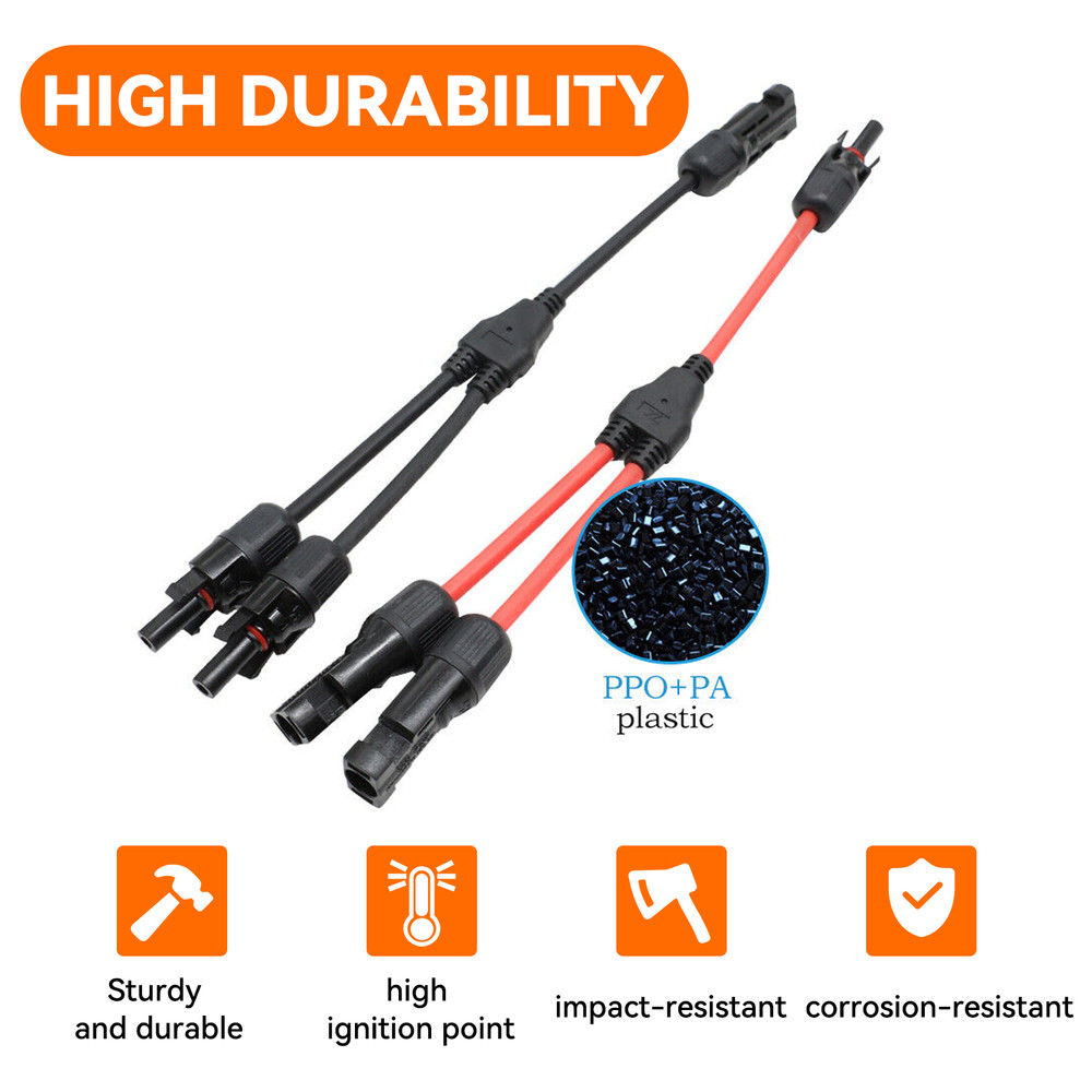Solar Panel Y Branch Cable Connection Waterproof Adapter Connector Extension USA