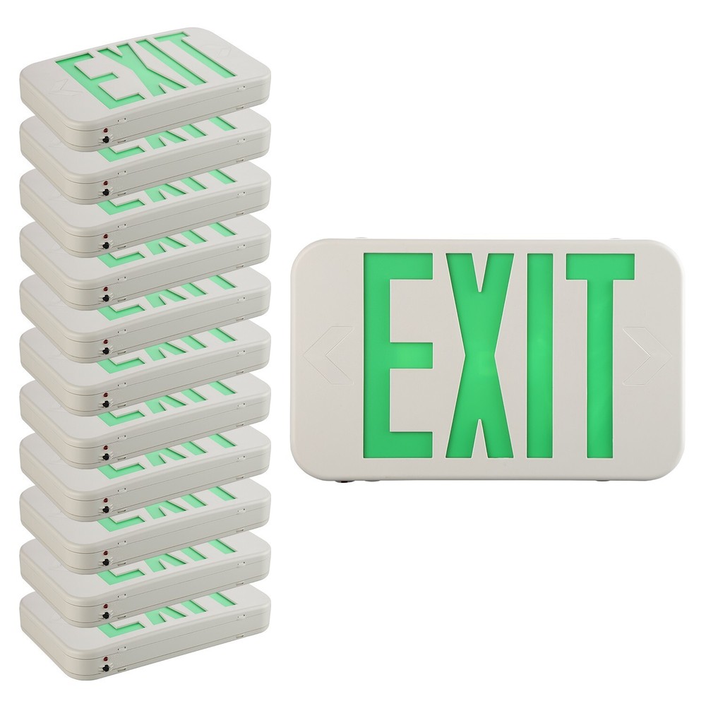 SPECTSUN 12 Packs UL List - Led Green Exit Sign with Battery Backup Exit Lights.