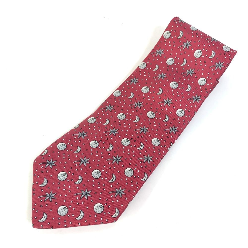 HERMES Tie All Over Pattern Silk