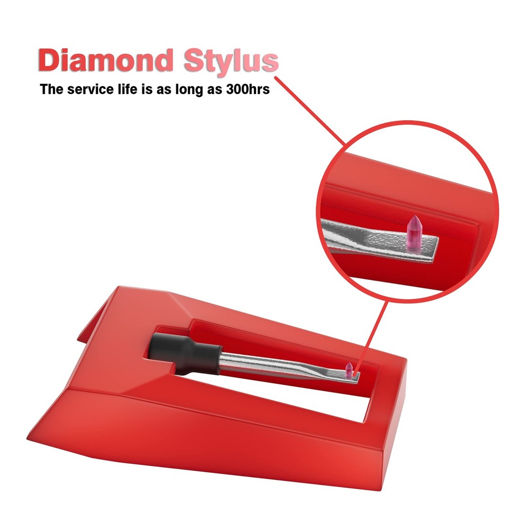 DIGITNOW Record Player Needles, 4 Pack Technics Turntable 4 pack, red