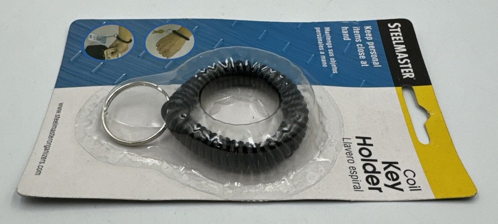 Steelmaster Wrist Coil with Key Ring (Black). New
