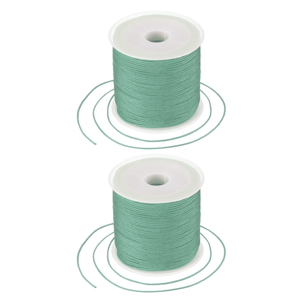 2 pcs 0.8mm String for Bracelets, 44 Yards Beading Thread(Peacock Green)