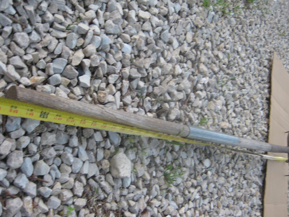 Fork Rake Head 4 Thines Rusty Wood handle Original Vintage Primitive 62" long