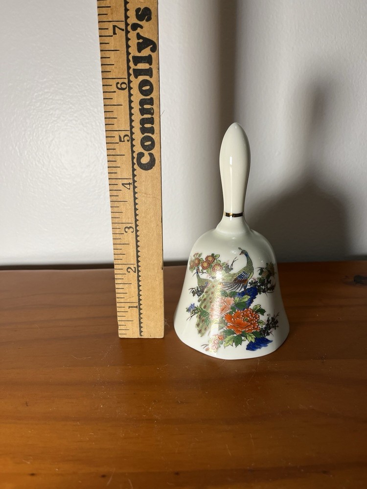 Vintage Oriental Ceramic Peacock Bell Japan