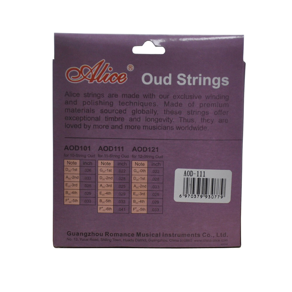 Alice OUD Strings Clear Nylon Silver-Plated Copper Wound 11 Strings AOD-111