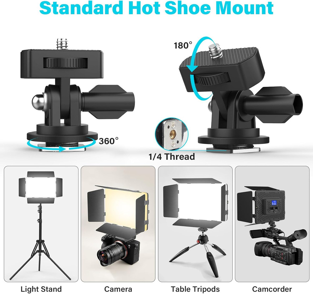 Led Video Light Panel Light with Barn Doors, 4000Mah Rechargeable Camera Lightin