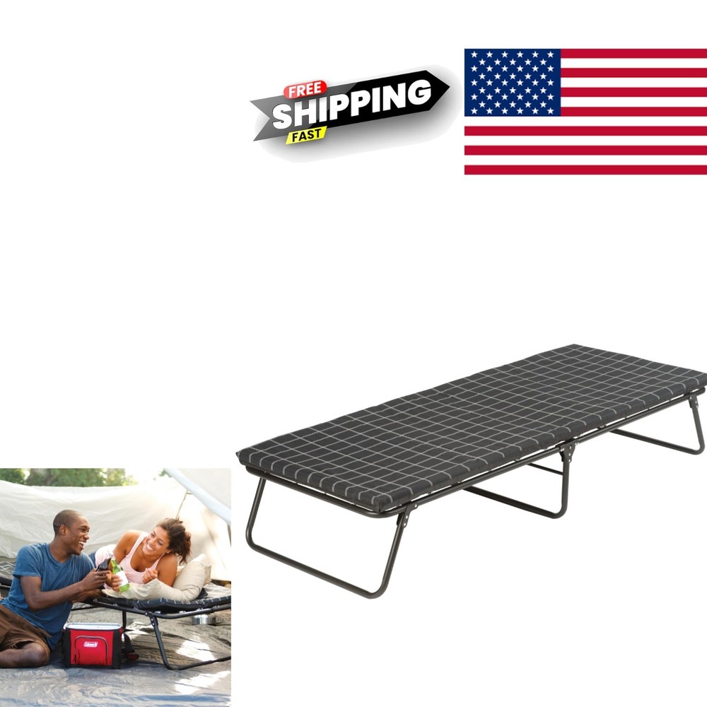 ComfortSmart Big and Tall Cot with Mattress Pad for Comfortable Sleeping