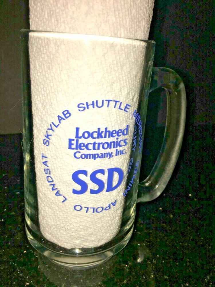 SSD LOCKHEED ELECTRONICS APOLLO SKYLAB SHUTTLE MERCURY GEMINI GLASS MUG
