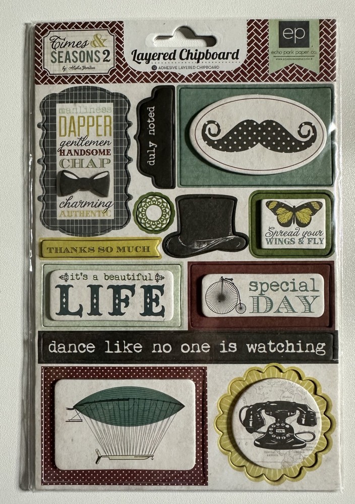 Echo Park Times & Seasons 2 Layered Chipboard