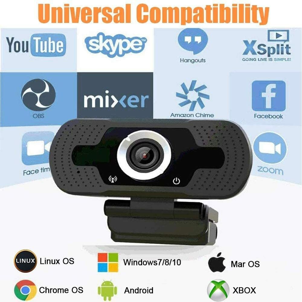 1080P Webcam, NP HD PC Webcam USB Mini Computer Camera Built-in Microphone - USB