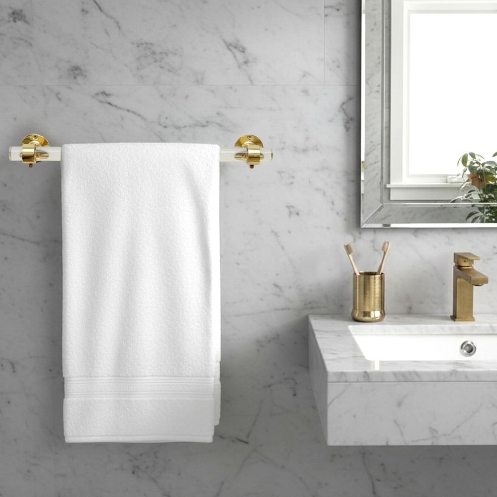 Lucite Towel Bar – Open Bracket Wall-Mount Towel Rack Made from Durable Rust-...