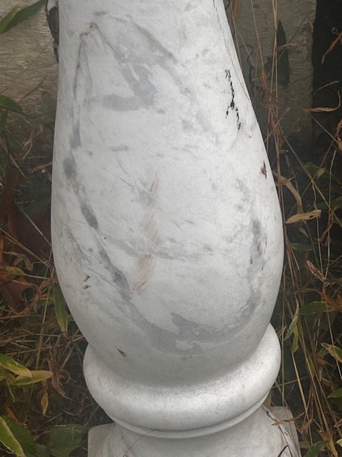 Anitque White Marble Balster/Spindle from a Railing.36"