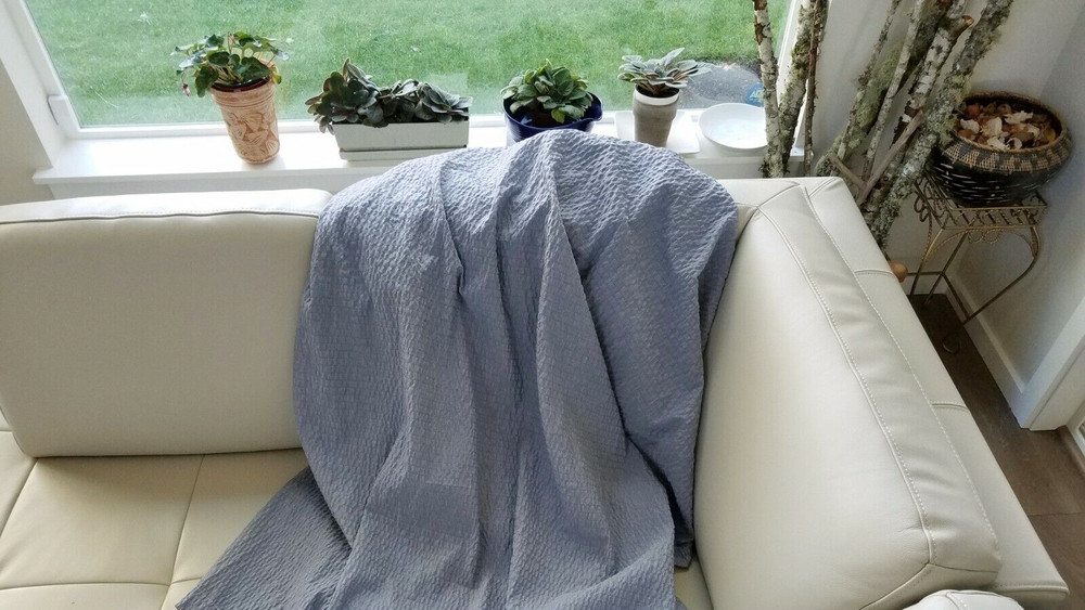 Cool Blanket - Ripple Pattern Embossing, Steel Gray, Single Size 64"x81"