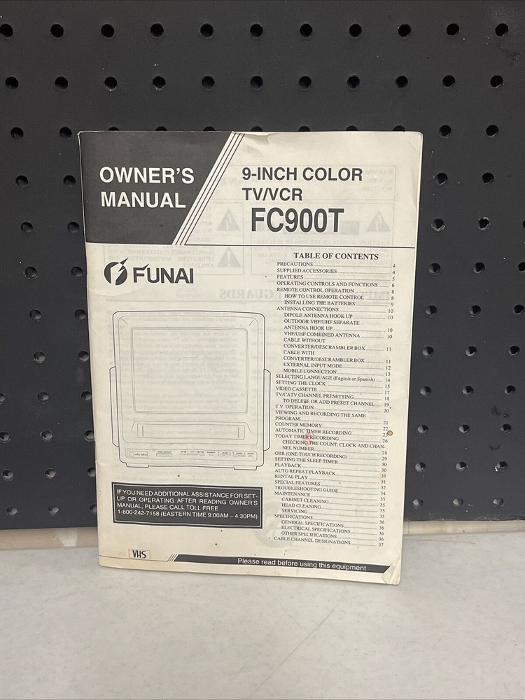 Funai TV/VCR Owner's Manual FC900T