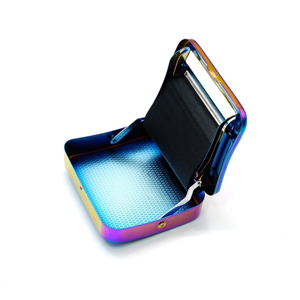 Iridescent Tobacco Rolling Machine - 70mm Cigarette Roller Case for Automatic