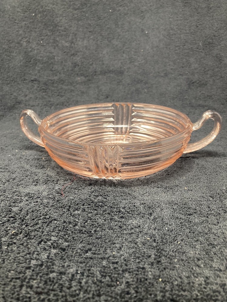 Anchor hocking pink depression glass sugar