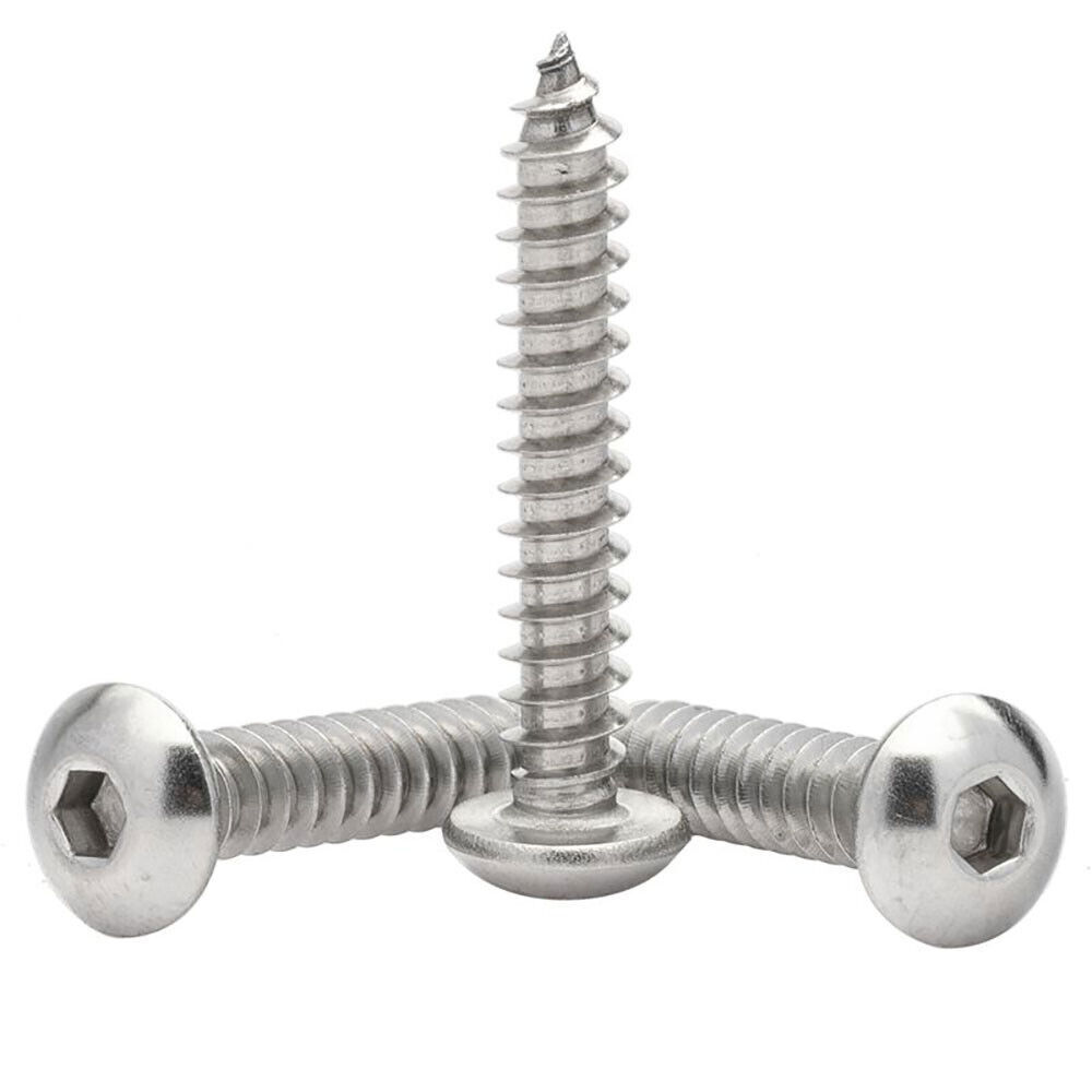 A2 304 Stainless Button Head Socket Cap Self Tapping Screws M2-M6