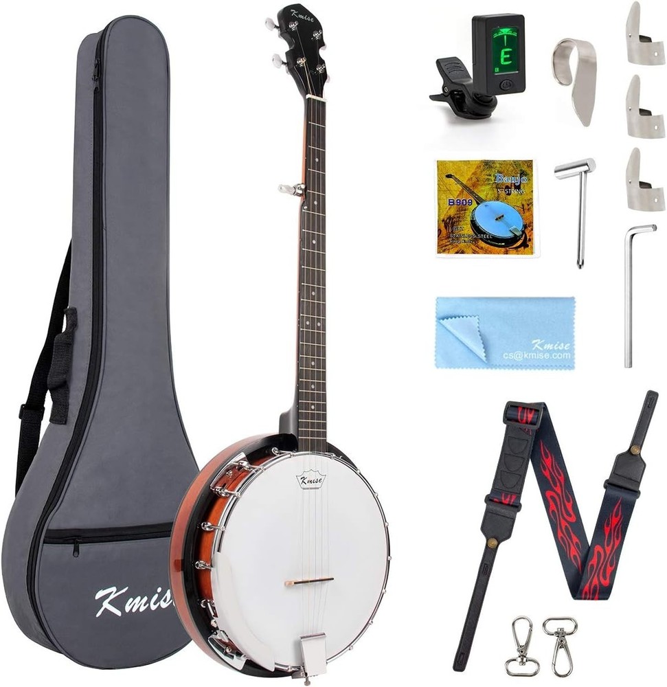 Full Size 5 String Banjo with Resonator & Accessories