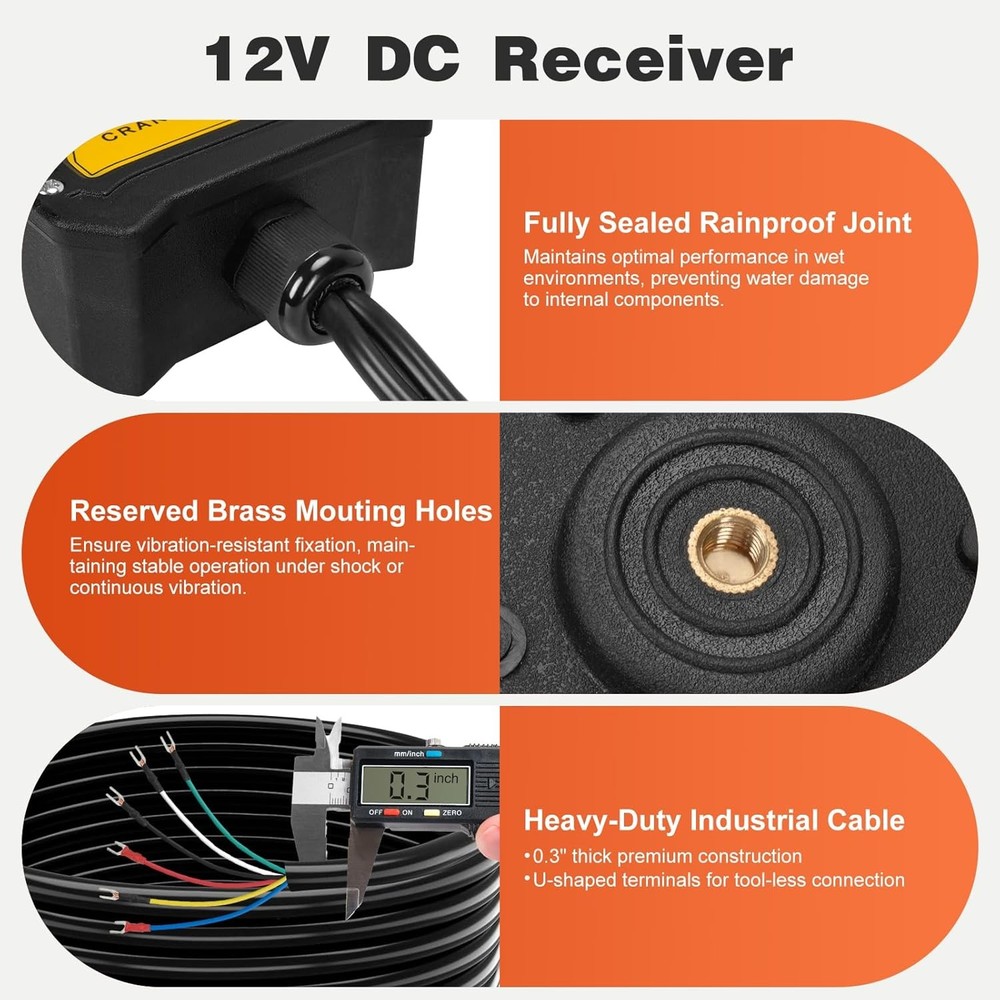 2-in-1 Wireless Crane Remote Control 12V Dump Trailer Controller Up Down Switch