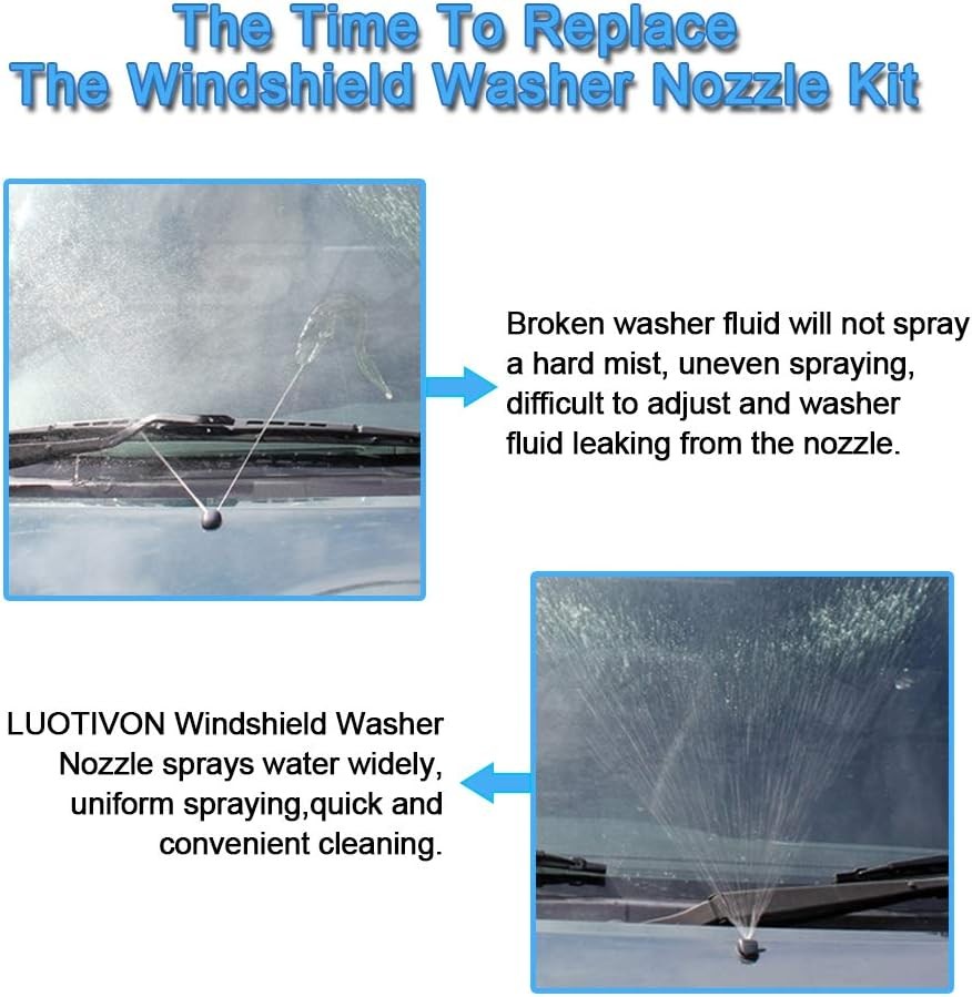 Front Windshield Washer Nozzles Wiper Spray Kit- For: Dodge, Ram, Jeep - Replace