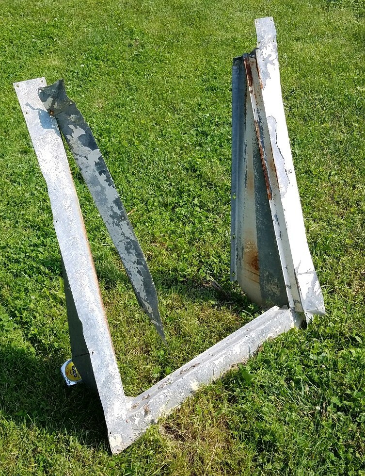 Architectural Salvage ANTIQUE WINDOW TRIM FRAME RUSTIC DISTRESSED GALVANIZED