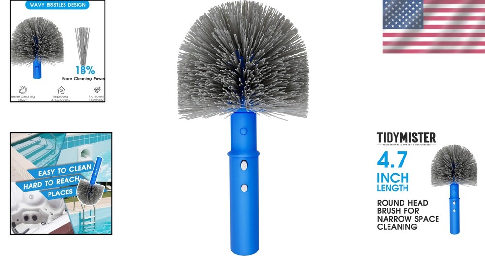 Versatile Pool Brush with Lightweight Design & Universal Pole Compatibility