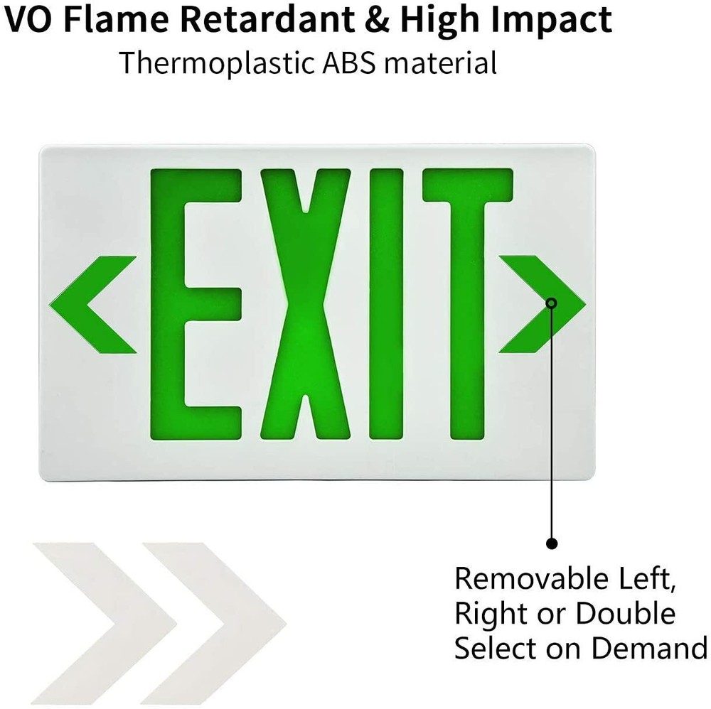 AKT LIGHTING Doubled Sided Emergency Exit Sign (1-Pack Green)