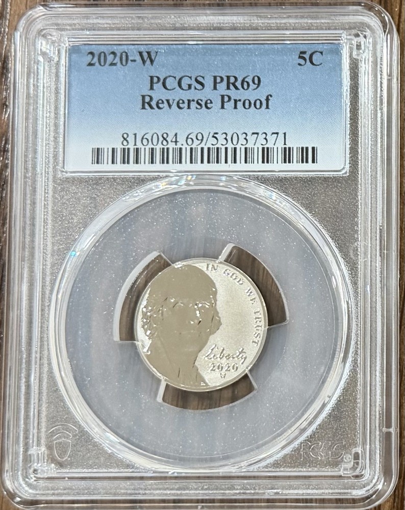 2020 W Reverse Proof Jefferson Nickel PR69