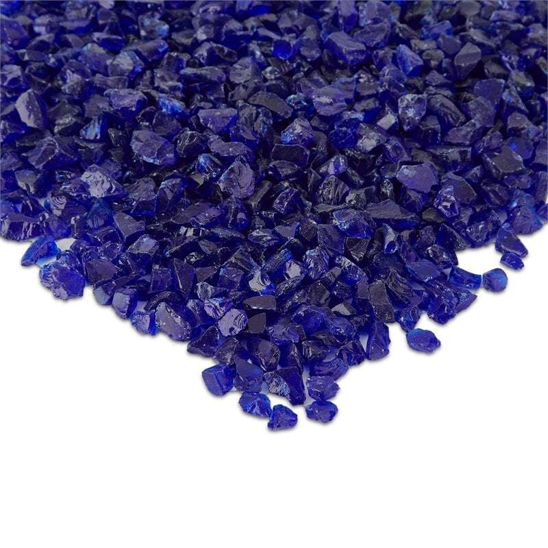Real Flame Fire Glass in Cobalt Blue