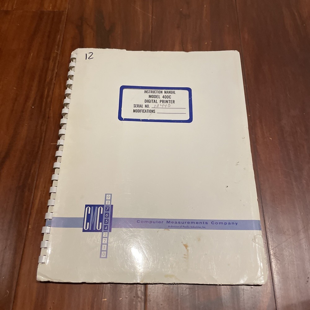 CMC Model 400C Digital Printer Instruction Manual