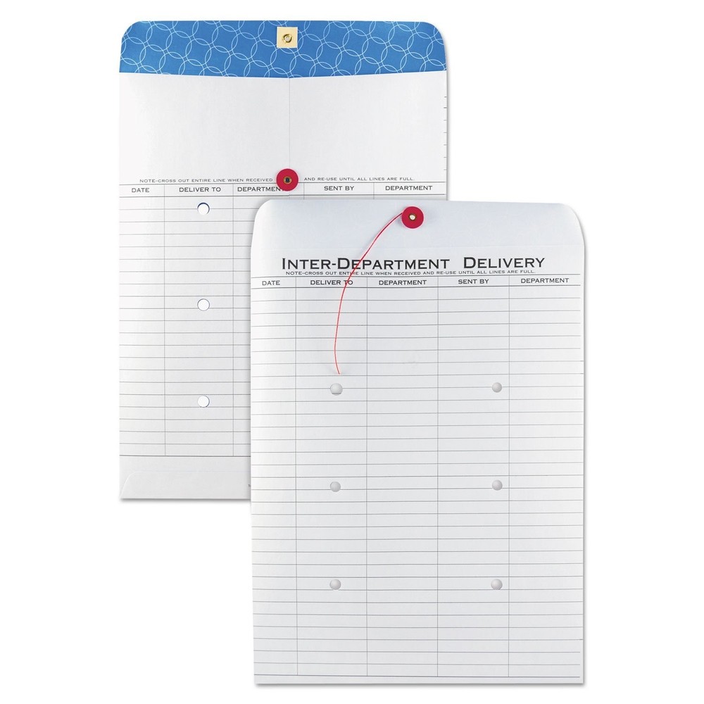 Quality Park Inter-Department Envelopes, String-and-Button, White, 10 x 13, 1...