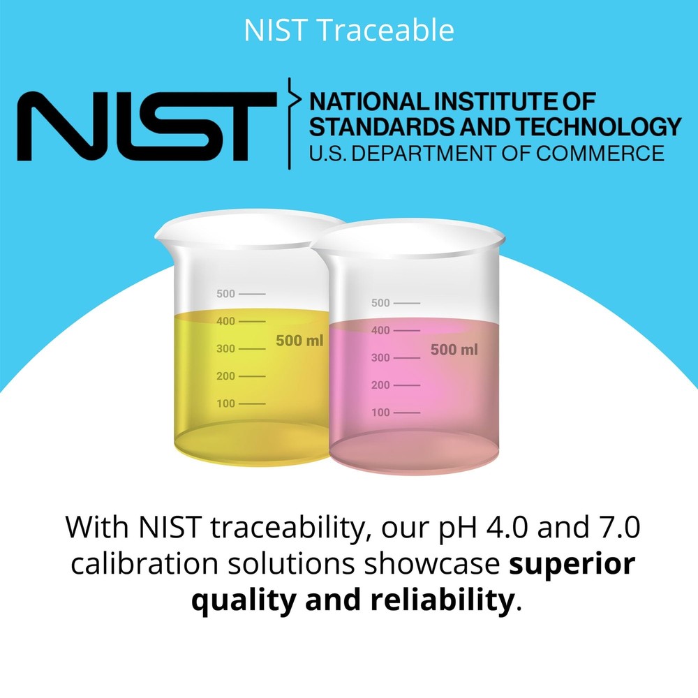 pH 4.0 & 7.0 Calibration Solution Kit - pH Meter & pH Pen Calibration for Bal...