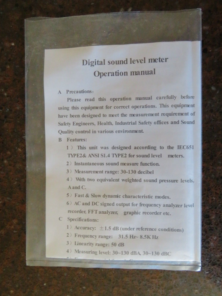 HoldPeak HP 882A Digital Sound Level Meter