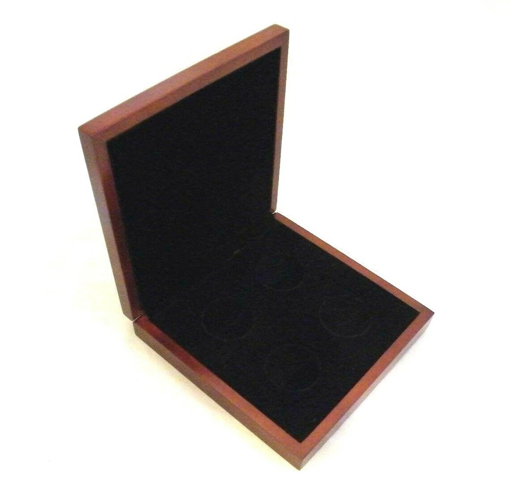 Deluxe Wooden 4-coin Display Box