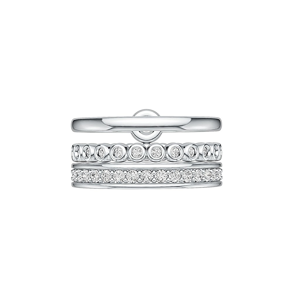 Sterling Silver Semi Mount Ring Setting Round RD 3.5mm Stackable w/ White Topaz