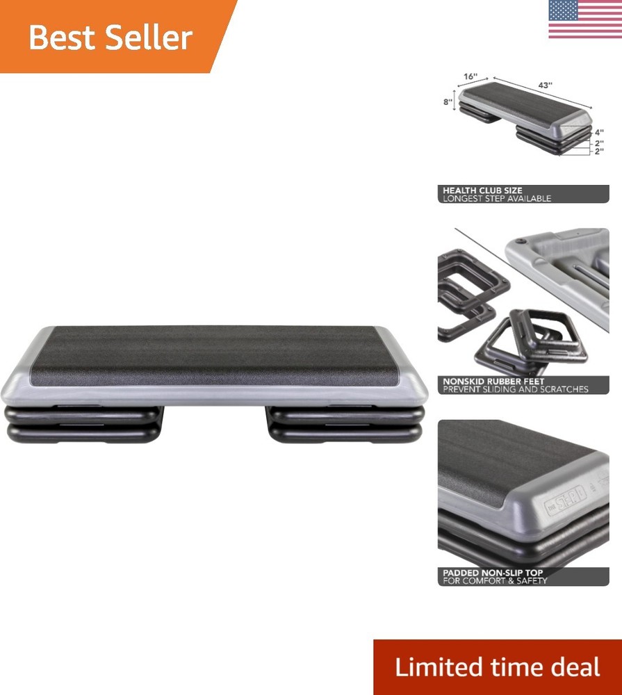 Aerobic Step with 4 Stackable Risers - Safe & Durable for Home Fitness