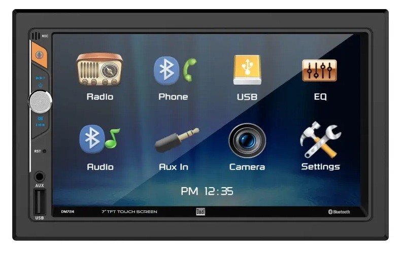 Dual DM724 7″ Double DIN Touchscreen Digital Multimedia Receiver